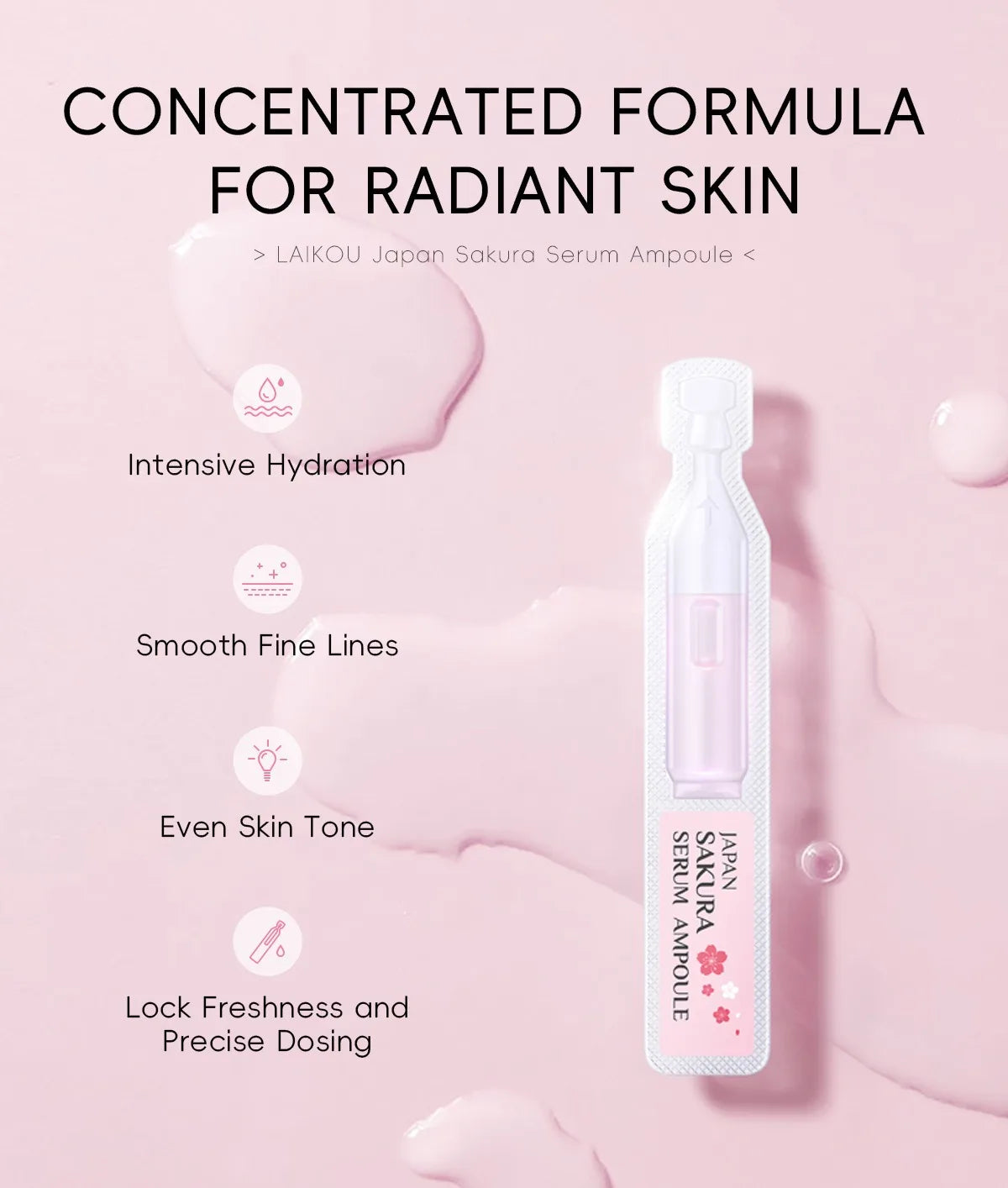 30pcs Japan Sakura Serum Facial Moisturizing Nourish Repair Fade Wrinkle Dark Spot Anti Aging Essence Skin Care