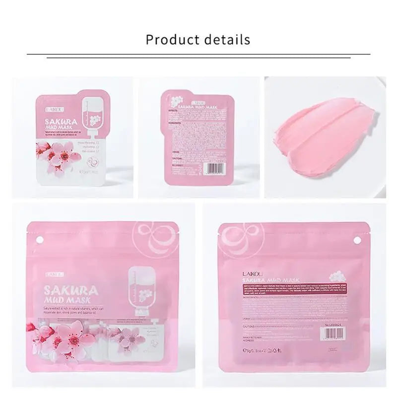 1/5Pcs Sakura Collagen Mud Mask Deep Hydrating Moisturing Skin Conditioning Brightening Deep Cleansing Smoothing SkinCare Produc