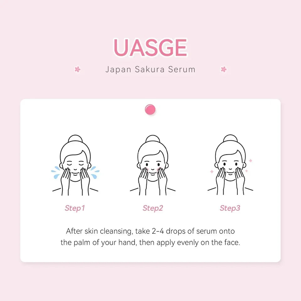 Anti Aging Sakura Whitening Face Serum Fade Fine Lines Tighten Pores Improve Melanin Pigment Dull Moisturizer Brighten Skin Care