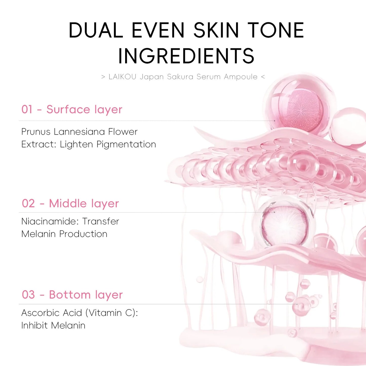 30pcs Japan Sakura Serum Facial Moisturizing Nourish Repair Fade Wrinkle Dark Spot Anti Aging Essence Skin Care
