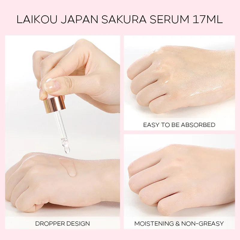 LAIKOU Sakura  Face Essence  Anti Wrinkle  Serum Shrink Pores Anti-Aging Moisturizing Dry Skin Care 17ml