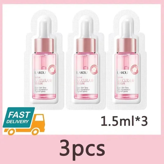Anti Aging Sakura Whitening Face Serum Fade Fine Lines Tighten Pores Improve Melanin Pigment Dull Moisturizer Brighten Skin Care