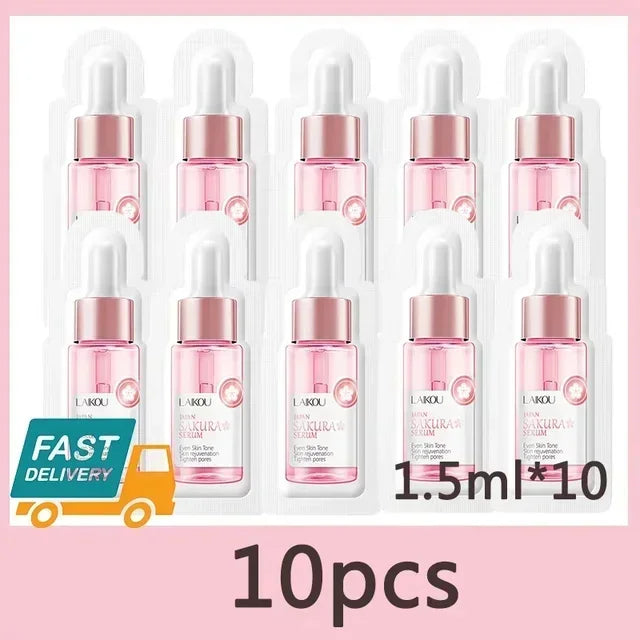 Anti Aging Sakura Whitening Face Serum Fade Fine Lines Tighten Pores Improve Melanin Pigment Dull Moisturizer Brighten Skin Care