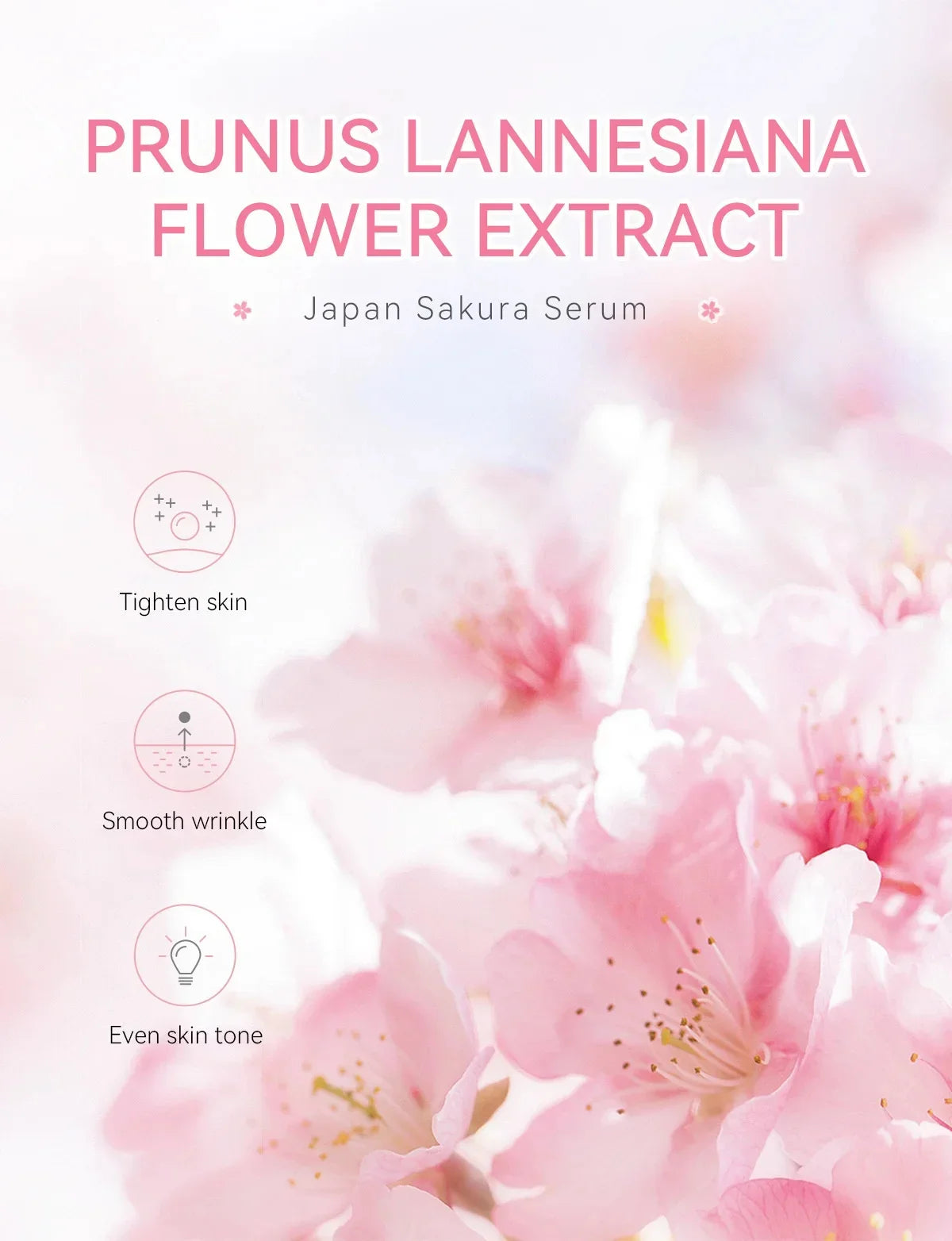 Anti Aging Sakura Whitening Face Serum Fade Fine Lines Tighten Pores Improve Melanin Pigment Dull Moisturizer Brighten Skin Care