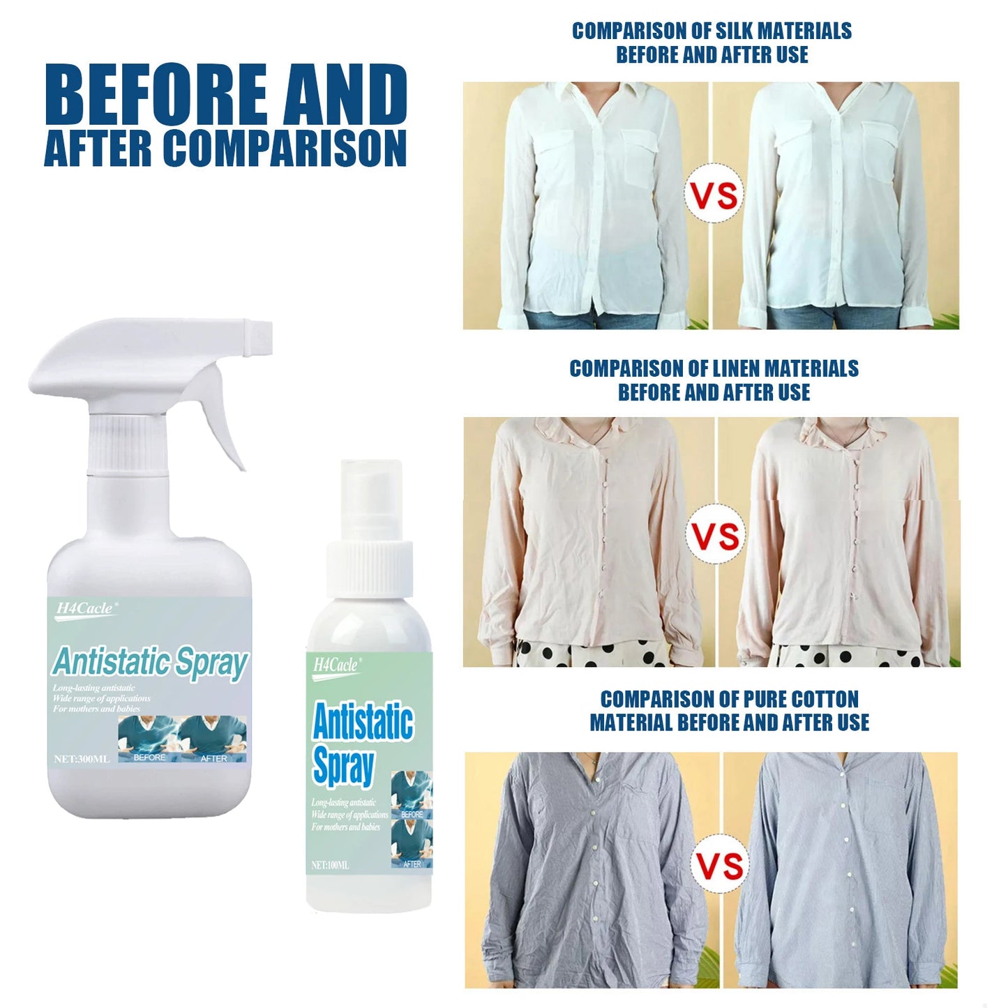 Anti-static Spray Wool Clothes Hair Clothing Fragrance Softener Anti-wrinkle Clothing Sweater De-static Magic Weapon