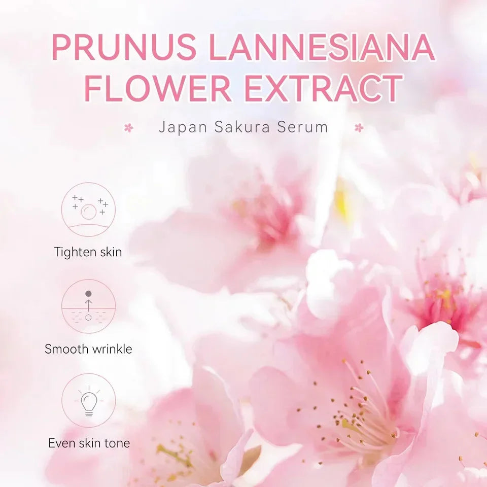 Anti Aging Sakura Whitening Face Serum Fade Fine Lines Tighten Pores Improve Melanin Pigment Dull Moisturizer Brighten Skin Care