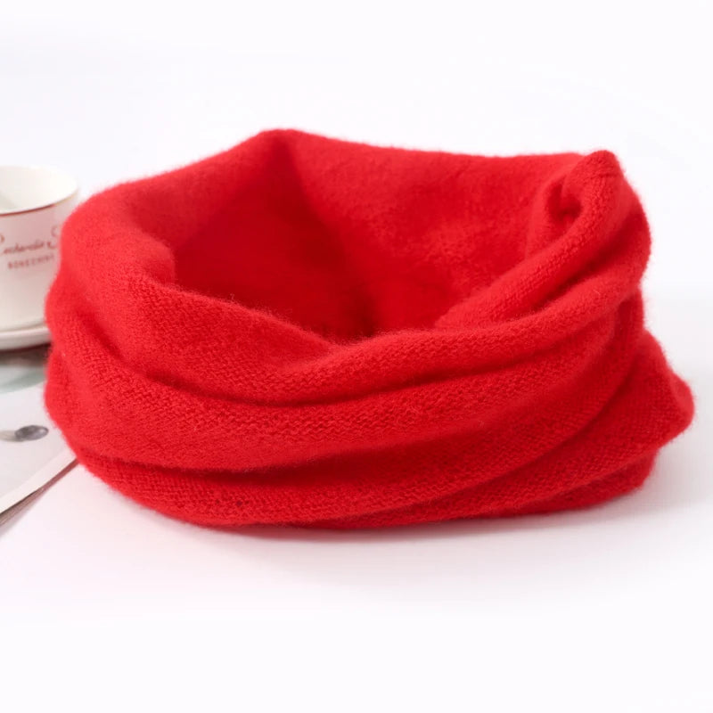 100% Merio Wool Neck Warmer Women Winter Warm Fashion Hollow Out Cover Tube Scarf Ear Face Mask False Collar Autumn Headband
