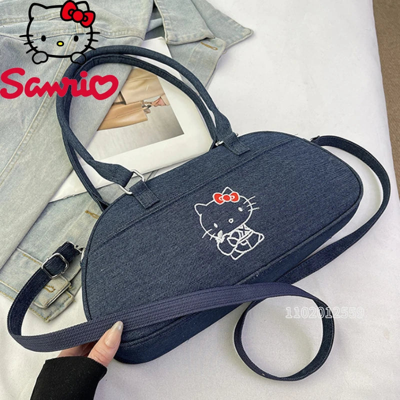 Sanrio Hello Kitty New Women's Handbag Fashion Trend Women's Shoulder Messenger Bag Cartoon Cute Shoulder Bag High Quality