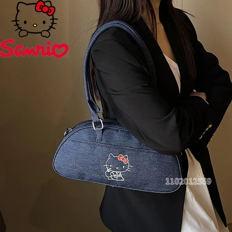Sanrio Hello Kitty New Women's Handbag Fashion Trend Women's Shoulder Messenger Bag Cartoon Cute Shoulder Bag High Quality
