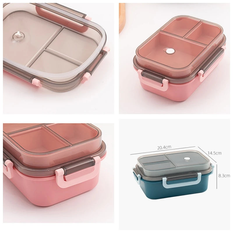 1250ml Lunch Box Portable Double-layer Compartment Food Container Microwave Picnic Fresh for Children School Office Bento Box