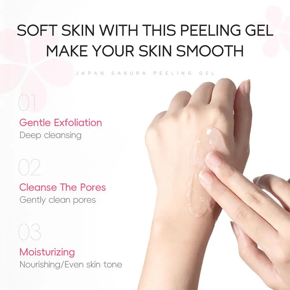Sakura Exfoliating Gel 60g,Face Cleanser With Natural Blossom Extract,Nourishing Repair Gentle Peel For Sensitive Skin