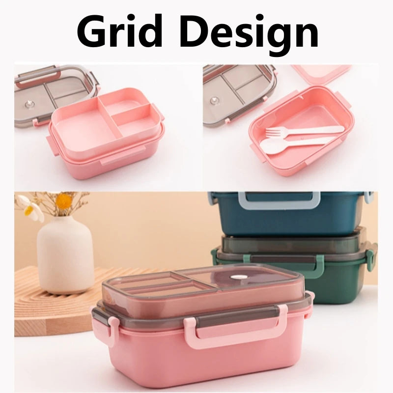 1250ml Lunch Box Portable Double-layer Compartment Food Container Microwave Picnic Fresh for Children School Office Bento Box