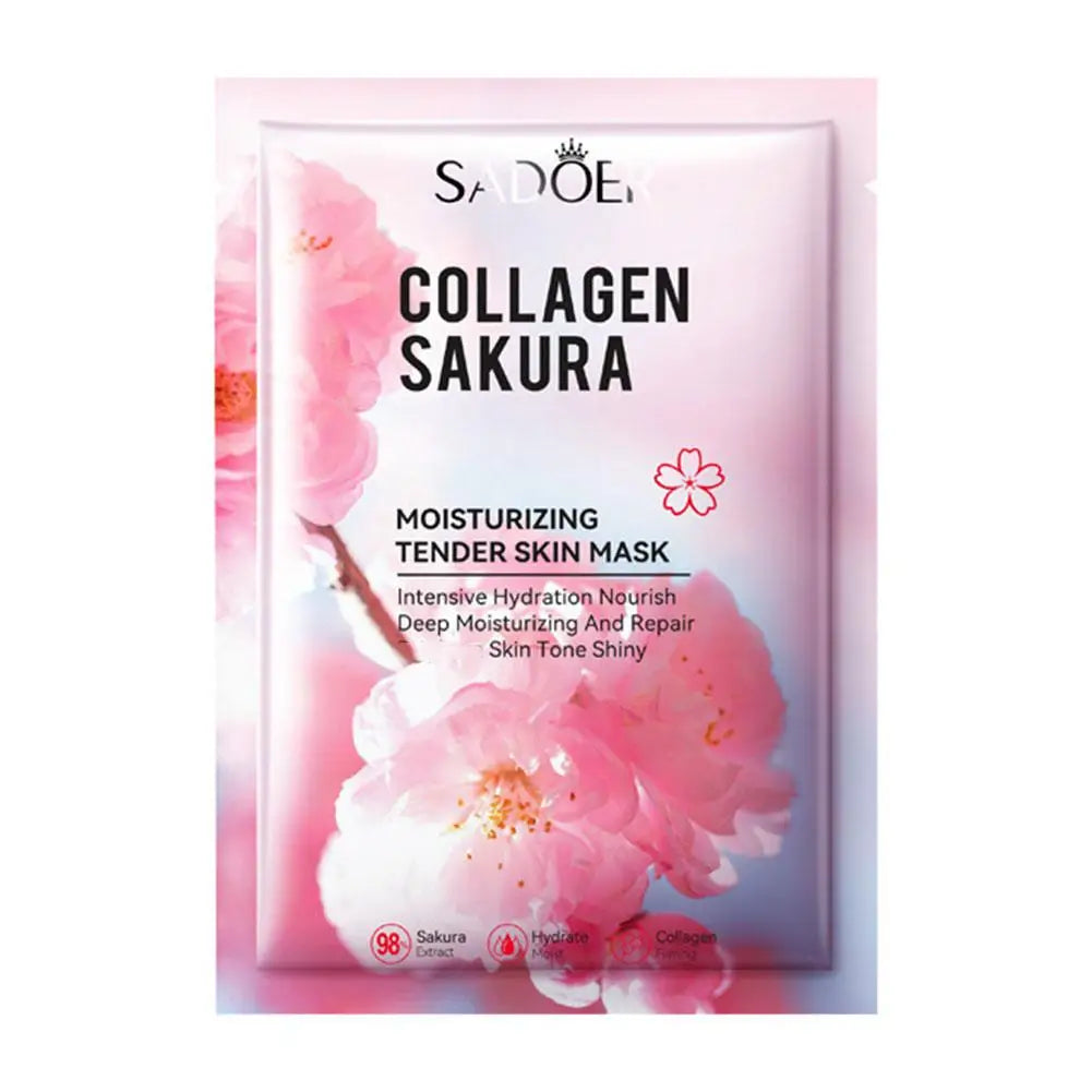 1/5Pcs Sakura Collagen Mask Deep Hydrating Moisturing Skin Conditioning Brightening Deep Cleansing Smoothing Skin Care Product