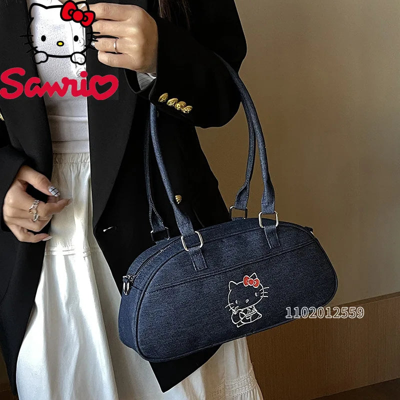 Sanrio Hello Kitty New Women's Handbag Fashion Trend Women's Shoulder Messenger Bag Cartoon Cute Shoulder Bag High Quality
